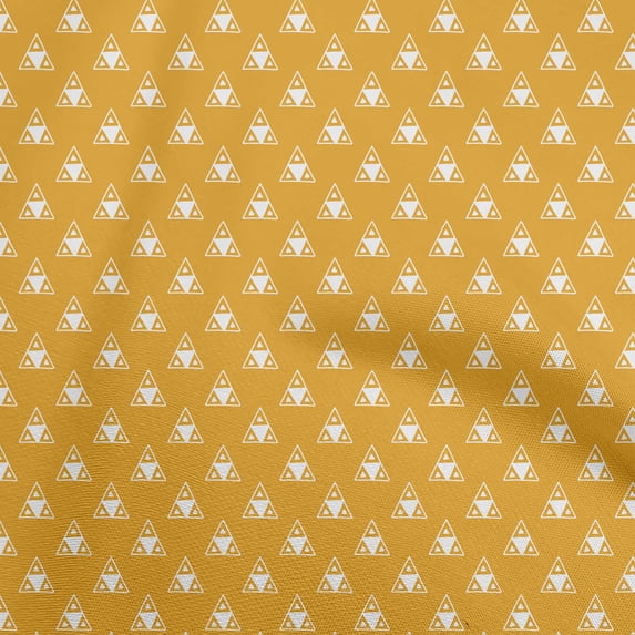 oneOone Cotton Cambric Yellow Fabric Geometric Quilting Supplies Print Sewing Fabric By The Yard 56 Inch Wide