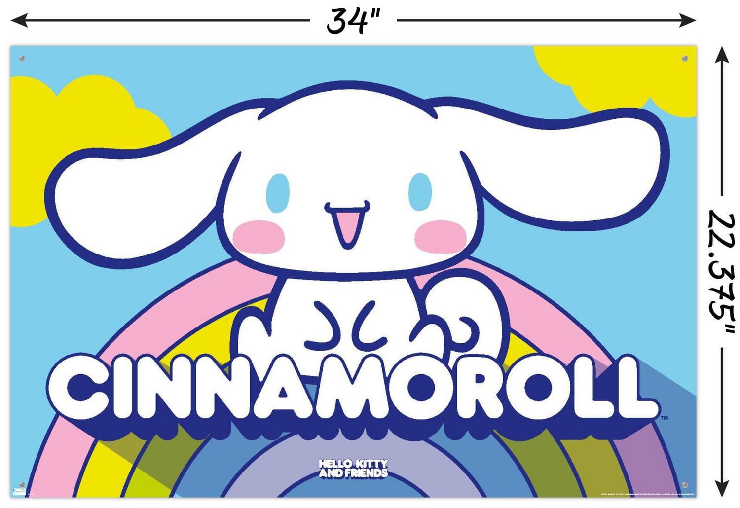 Hello Kitty and Friends: 22 Over The Rainbow - Cinnamoroll Wall Poster, 22.375" x 34"