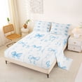 thumbnail image 2 of Erosebridal Girly Cute Bowtie Queen Sheet Sets,Blue Bowknot Ribbon Bed Set For Kids 4-Piece, 2 of 6