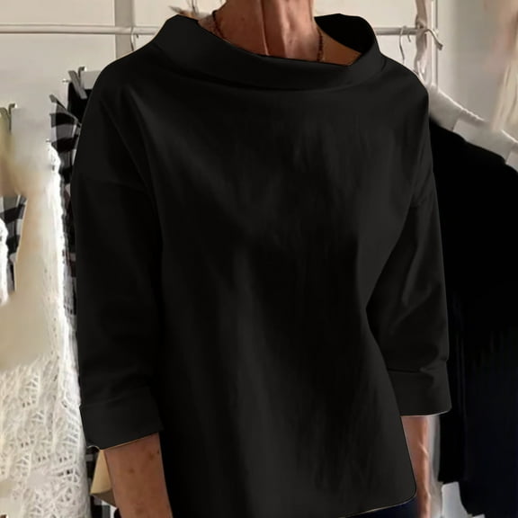 Xcmzpl Fleece Sweatshirts for Women Loose Fit Solid Color Round Neck Sweatshirt Holiday Pullover Tops Tunic Long Sleeve T-shirts Fall Fashion