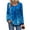 Z-Floral Blue, variant on UVN Womens Blouses Long Sleeve Crew Neck Shirts Button Up Pleated Dressy Casual Tunic Tops