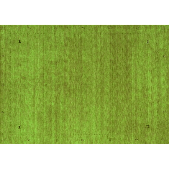 Ahgly Company Indoor Rectangle Abstract Green Contemporary Area Rugs, 8' x 12'