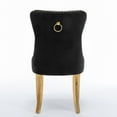 thumbnail image 3 of Nmkwnr 2 Pack Velvet Dining Chair with Golden Stainless Steel Legs, Perfect for Living Room, Dining Room, Black + Gold(Only 2 Pack Chairs), 3 of 8