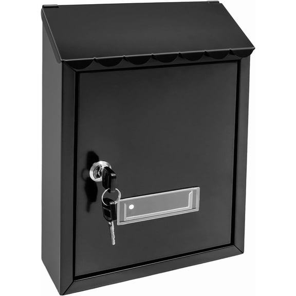 Key Lock Mail Boxes Outdoor, Locking Wall Mount Mailbox, Security Key Drop Box for Cash Security Key Office Outdoor Garden