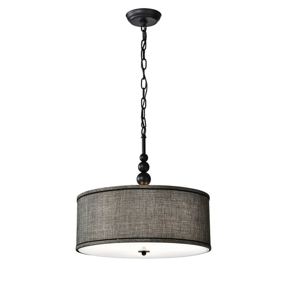 Warehouse of Tiffany Penelope Woven Black 18-inch Drum Pendant Lamp