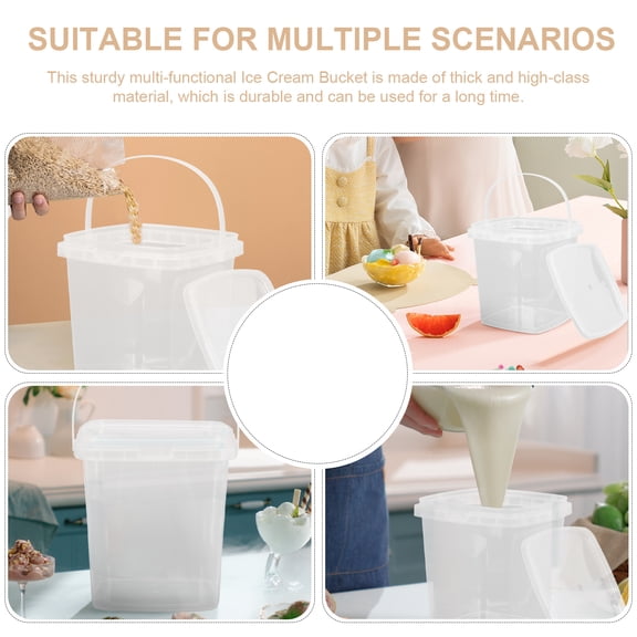EXHUMKY 6-Pack Cream Storage Buckets, PP Containers for Kitchen, Garage, and Food Organization