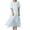 Blue, variant on Wdgfv Women's Summer Tiered Layered Linen Maxi Dress Flowy Casual Loose Cotton Short Sleeve Wedding Long Dress Blue L