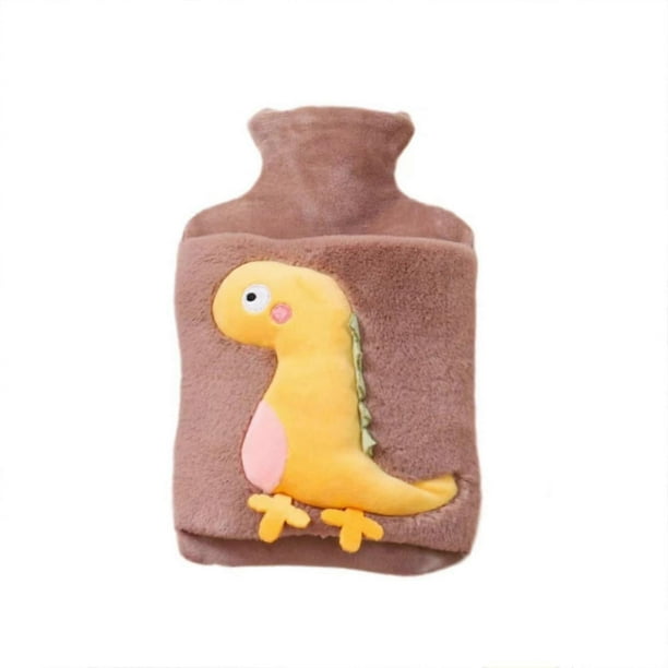 Cute Dinosaur Hot Water Bottle, 1L Large Thickened Delicate Plush Hot Water Bottle with Cover, Explosion-proof and Leak-proof Hot Water Bottle Childre