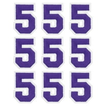 Uxcell Iron on Number Patches 2" Number 5 Embroidered Patch (Purple, Pack of 9)