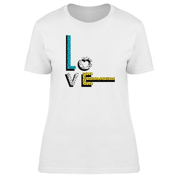 Spotted Art Word Love T-Shirt Women -Image by Shutterstock, Female XX-Large