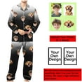 thumbnail image 2 of snilers Mens Pajamas Set Fashion Casual Gradient Lounge Set Button Front Long Sleeve Shirts and Sweatpants Two Piece Set Sleepwear, 2 of 9