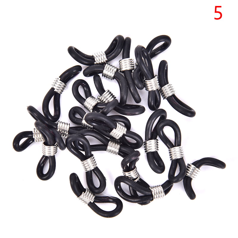 20Pcs Anti-slip Eyeglass Chain Necklace Chain Rubber Metal Ends Retainers 