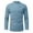 Blue, variant on fartey Men's Long Sleeve Henley Shirt Cotton Linen Casual Roll Up Sleeve Hippie Beach T Shirts Solid Stand Collar Button Up Tee Top