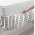 thumbnail image 2 of Geometric Bed Skirt, Abstract Motifs Lines in Vertical Design on a Plain Background, Elastic Bedskirt Dust Ruffle Wrap Around for Bedding Decor, 4 Sizes, Warm Taupe and Cadet Blue, by Ambesonne, 2 of 2