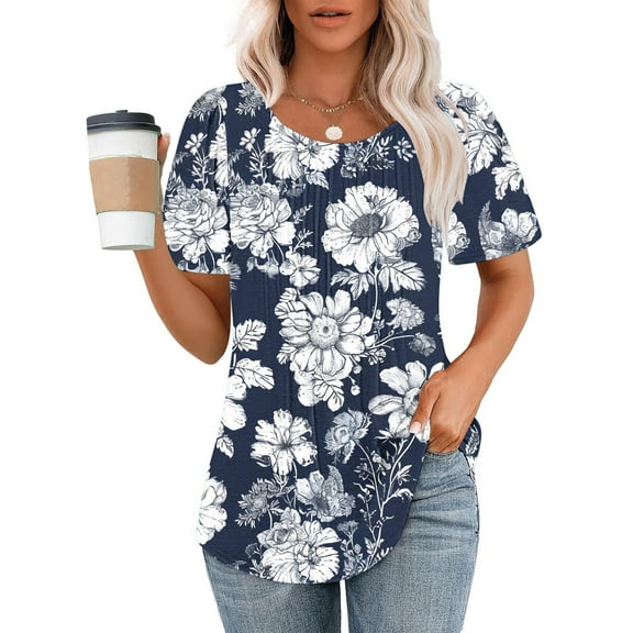 Workout Shirts Women Pack Plus Size Blouses for Women Dressy Tshirts Shirts Graphic Vintage 5X