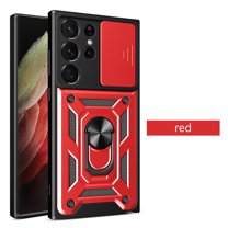 Tarise Case for Samsung Galaxy S23 Ultra 5G, Galaxy S23 Ultra 5G Phone Case with Slide Camera Cover, Kickstand Heavy Duty Rugged Shockproof Protective Case Cover for Samssung S23 Ultra 5G 6.8", Red