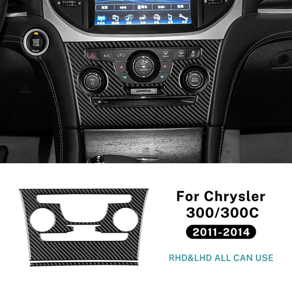 Real Soft Carbon Fiber Sticker LHD RHD Car Central AC Knob Panel Interior Accessories For Chrysler 300 300C 2011 2012 2013 2014.