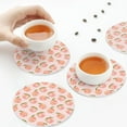 thumbnail image 5 of Kdxio Peach With Leaves Funny Coasters,4 Pcs Leather Coasters,Housewarming Gifts,Protect Furniture from Water Marks Scratch and Damage, 5 of 6