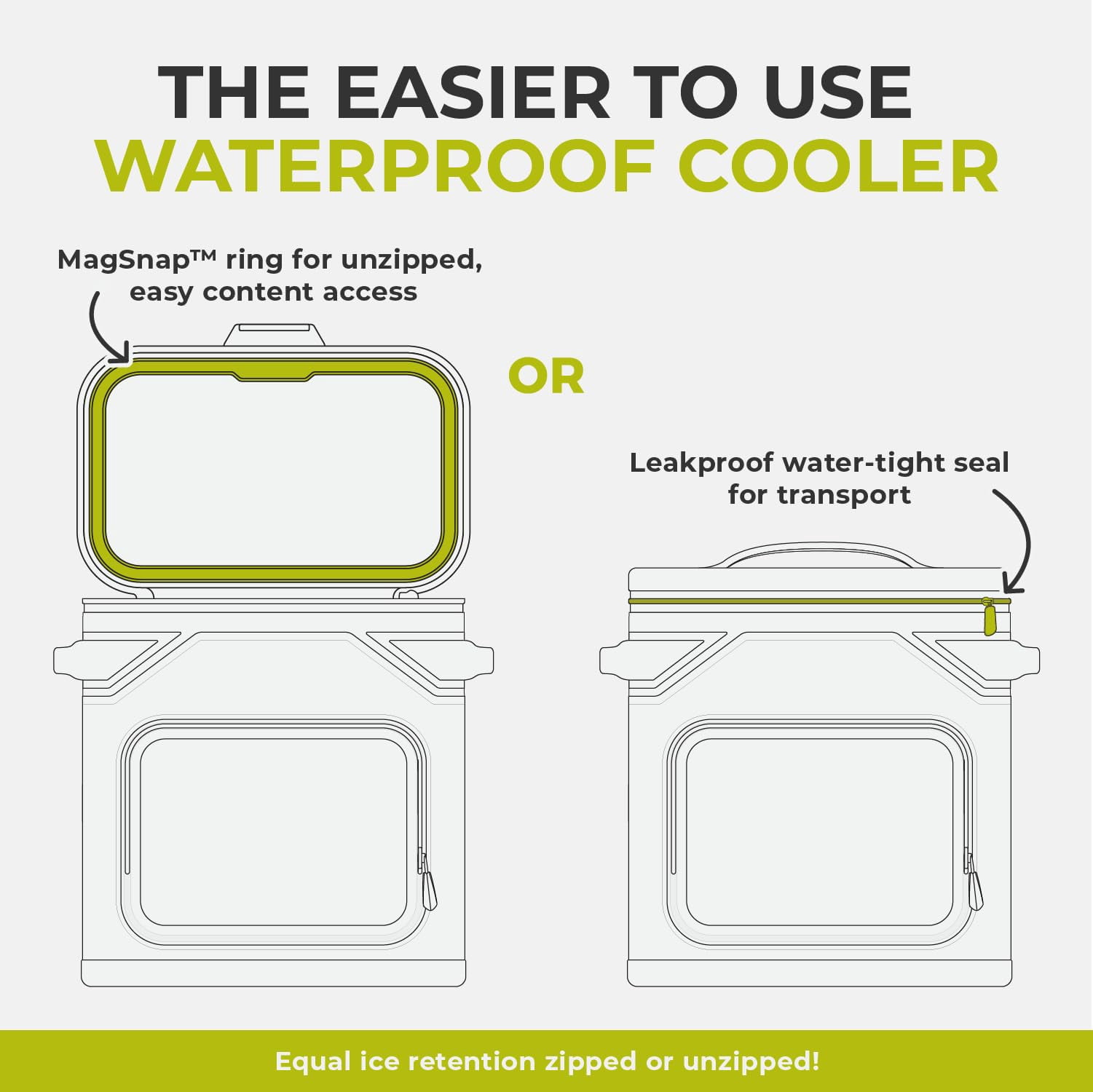CORE 36 Can Climakeep Magnetic Soft Cooler, Leakproof Cooler, Waterproof Zipper, Charcoal