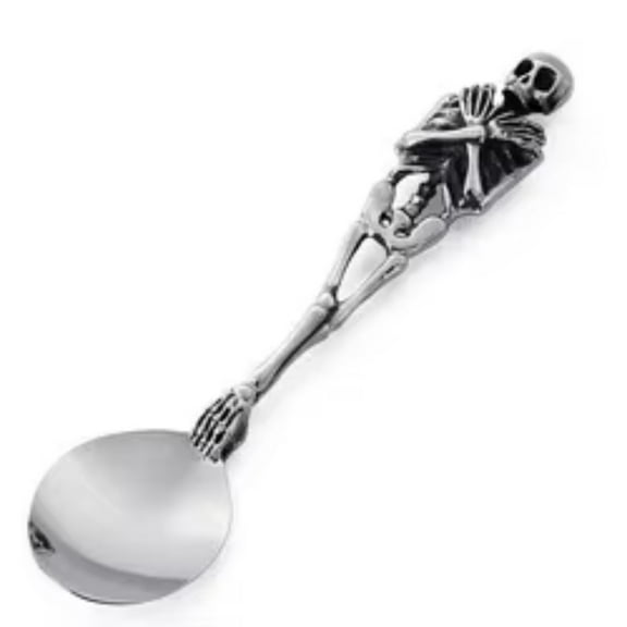 Skeleton Head Knife Fork Spoon Tableware Kitchen Dinnerware Set Use for Home, Kitchen or Restaurant or Gift for friend