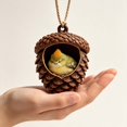 thumbnail image 5 of 3D Bird Acorn Ornament, Woodland Christmas Decor with Realistic Animal Figure, Resin Hanging Ornament for Christmas Tree, Home, Party Decor 2026 New, 5 of 5