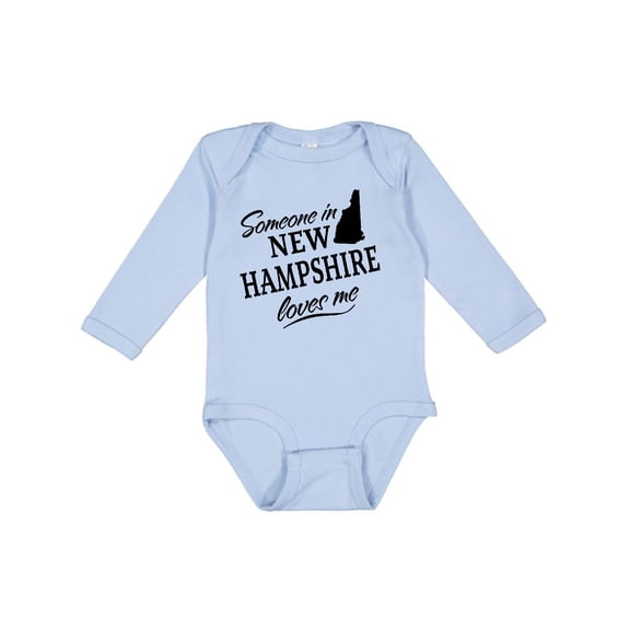 Inktastic Someone in New Hampshire Loves Me Boys or Girls Long Sleeve Baby Bodysuit