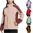 thumbnail image 6 of Lovskoo Women's Rain Jacket Hooded Active Winter Coat Casual Waterproof Windbreaker Detachable Cap and Thick Three-In-One Jacket Outdoor Sports Warm Jacket Red, 6 of 6