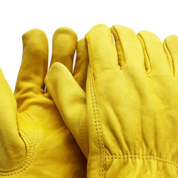 Water Resistant Leather Work Gloves, Grain Cowhide, Palm Patch, HydraHyde  Technology, Large (1201L)