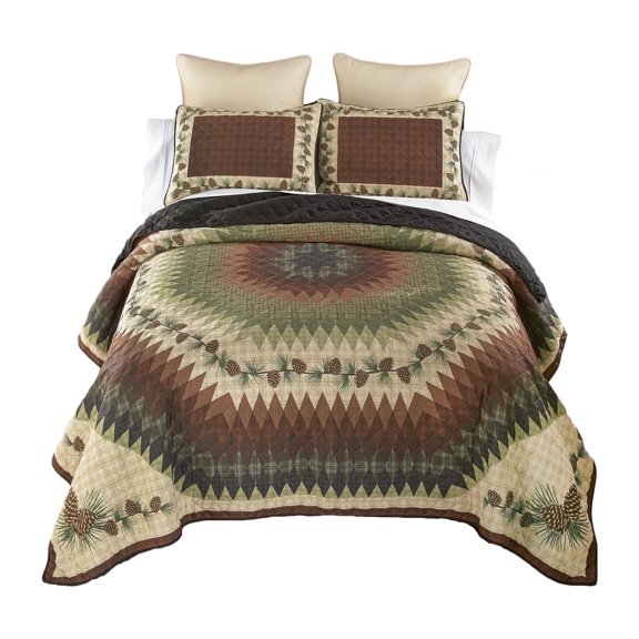 Donna Sharp Pine Circle UCC 3PC Queen Quilt Set