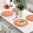 thumbnail image 6 of White Polka Dots 4-Piece 15.4in Heat-Proof PVC Plate Mats, Easy Cut and Clean for Family Use, 6 of 7