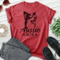 thumbnail image 2 of Aussie Mom T-Shirt, Unisex Women's Shirt, Australian Shepherd, Aussie Owner, Funny Dog Mom Gift, Heather Red, Small, 2 of 6