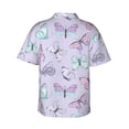 thumbnail image 3 of Kll Men'S Hawaiian Shirt Short Sleeve Button Down Beach Shirts-Purple Butterfly, 3 of 8