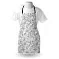 thumbnail image 4 of Floral Apron, Damask Antique Baroque Curls Classic Old Fashioned Royal Revival, Unisex Kitchen Bib with Adjustable Neck for Cooking Gardening, Adult Size, Grey Pale Blue White, by Ambesonne, 4 of 4