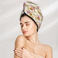 thumbnail image 2 of Yiaed Sunflowers Print Hair Cap with Button,Coral Fleece Hair Towel Wrap for Women Wet Hair,Quick Dry Turban for Wet Hair Long Thick Hair, 2 of 5
