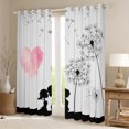 thumbnail image 2 of Manfei Valentine's Day Black Out Curtains for Teens Female Men,Dandelion Love Heart Curtains Pack of 2 (42x63 Each),Romantic Lover Couple Bedroom Curtains,Luxury Bedroom Decor, 2 of 6