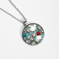 thumbnail image 4 of Baseball Women's Glass Circular Pendant Necklace, 4 of 5