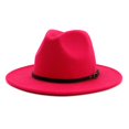 thumbnail image 2 of Meidiya Autumn and Winter Jazz Hat, Wide Brim Breathable Solid Fedora Hat, Large Brim Hat Womens Hat Street Straight Brim Jazz Hat, 2 of 5