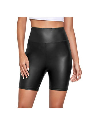 Women's Faux Leather Leggings Stretch High Waist Cheerleader Dance Tights  Pants