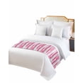 thumbnail image 6 of Bed Runner Scarf King Size, Pink Gray Stripes Stain Bed Runners & Scarves for Foot of Beds, Watercolor Modern Abstract Minimalist Decorative Bedding Runner Scarf for Hotel Home Bedroom 94 x20 Inch, 6 of 6