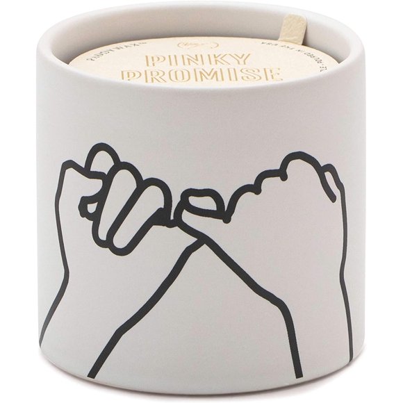Paddywax Bougies Parfumées en Céramique Mate Collection Impressions Bougie Artisanale, 5.75 Onces, Pinky Promise