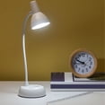 thumbnail image 5 of LED Eye Protection Desk Lamp - Adjustable 360° Bendable Reading Light with Natural Simulation Light, White Plastic Study Lamp for Bedroom, Dorm, Office - 8.5x8.5x31.5cm, Battery Powered (AA), 5 of 6