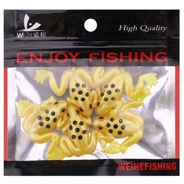 Cebo 5 uds Rana cebo de silicona suave señuelos 3D ojos Topwater Catfish Tackle (oro) Likrtyny Para Estrenar