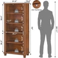 thumbnail image 2 of LELELINKY 5 Tier Book Shelf, Farmhouse Book Case, 70" Tall Shelf with Open Display Storage, Wooden Bookshelves for Living Room, Home Office, Brown, 2 of 9