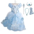 thumbnail image 4 of Vestido de fiesta de princesa Disney para niñas, disfraz de Frozen, Elsa, Rapunzel, Addams, regalo de cumpleaños, 4 of 4