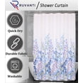 thumbnail image 6 of (3 pack) Ruvanti Shower Curtains 72x72 inch Polyester Cotton Blend, Bathroom Shower Curtain Blue & Purple Floral. Fabric Shower Curtain, Washable, Decorative with 12 Curtain Hooks, 6 of 8