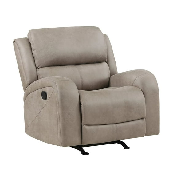 Lexicon Pagosa Polished Microfiber Rocker Reclining Chair in Brown