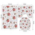 thumbnail image 3 of Pioneer Flower Floral Print Pattern Bathroom Rugs Sets 3 Piece,Toilet Cover Set,Absorbent Non Slip Bathroom Mats Sets with U-Shaped Contour Rug Toilet Rug Set, 3 of 5