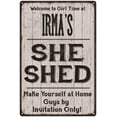 thumbnail image 1 of IRMA'S She Shed Sign Lady Cave Sign Gift 16 x 24 Matte Finish Metal 116240082258, 1 of 1