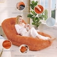 thumbnail image 4 of Aukfa Fold Lazy Sofa Bed, Floor Chair Small Couch with 5 Adjustable for Living Room, Plush Fabric,Orange, 4 of 9