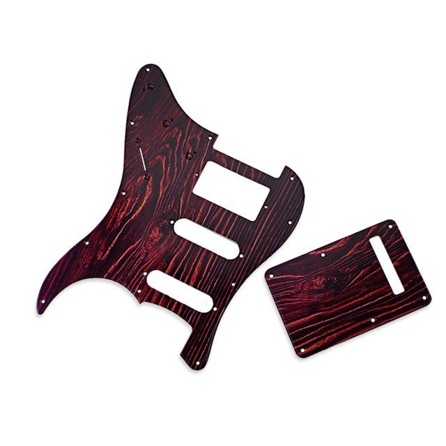 Greeniant Golpeador Placa ligera para rascar Patrón de grano de maciza Cubiertas para pastillas Perillas Interruptor Punta Tornillos para Accesorios para instrumentos musicales
